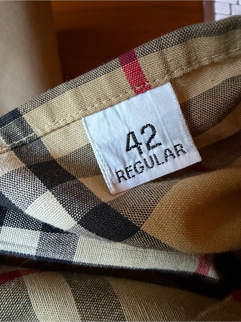 Vintage Burberrys Balmacaan Trench Rain Coat Nova Check Lining Khaki 42R 90s XL - Picture 13 of 13